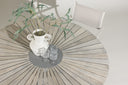 Garden Table Tovaro - Round Garden Table in White Made of Acacia