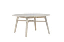 Garden Table Tovaro - Round Garden Table in White Made of Acacia