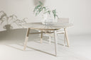 Garden Table Tovaro - Round Garden Table in White Made of Acacia
