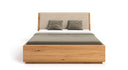 Designer wooden bed Cassian made of solid oak with storage space