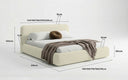 Designer Polsterbett Arosa in Bouclé mit Stauraum
