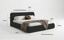 Designer Polsterbett Arosa in Bouclé mit Stauraum