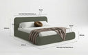 Designer Polsterbett Arosa in Bouclé mit Stauraum