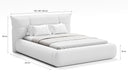 Designer upholstered bed Gioia in teddy bouclé with storage
