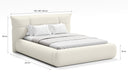 Designer upholstered bed Gioia in teddy bouclé with storage