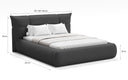 Designer upholstered bed Gioia in teddy bouclé with storage