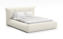 Designer upholstered bed Gioia in teddy bouclé with storage