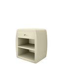 Designer bedside table Lilly with USB port in Bouclé