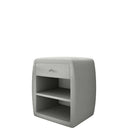Designer bedside table Lilly with USB port in Bouclé