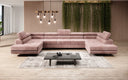Designer Sofa Taormina mit Schlaf- und Klappfunktion in Cord