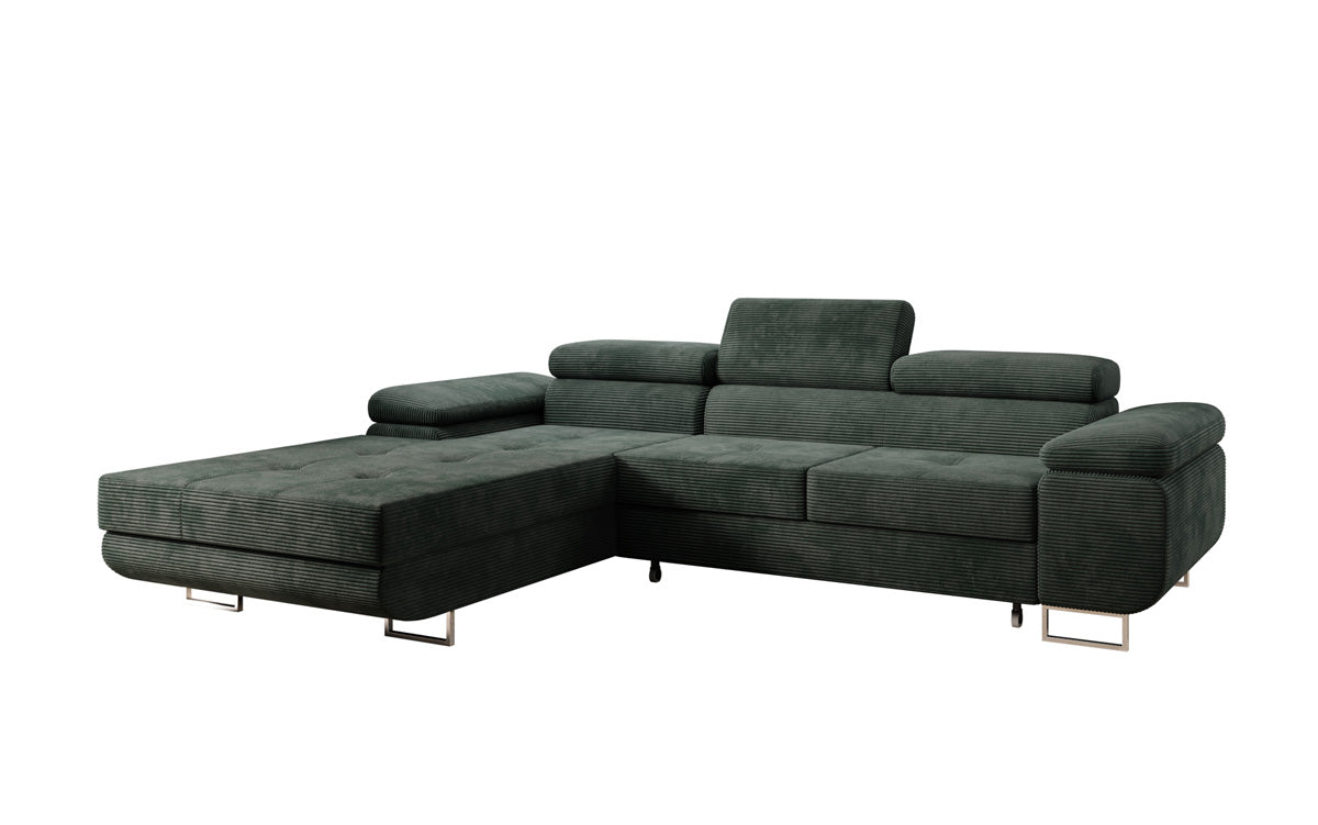 Designer sofa Calvera with sleep and folding function in Corduroy