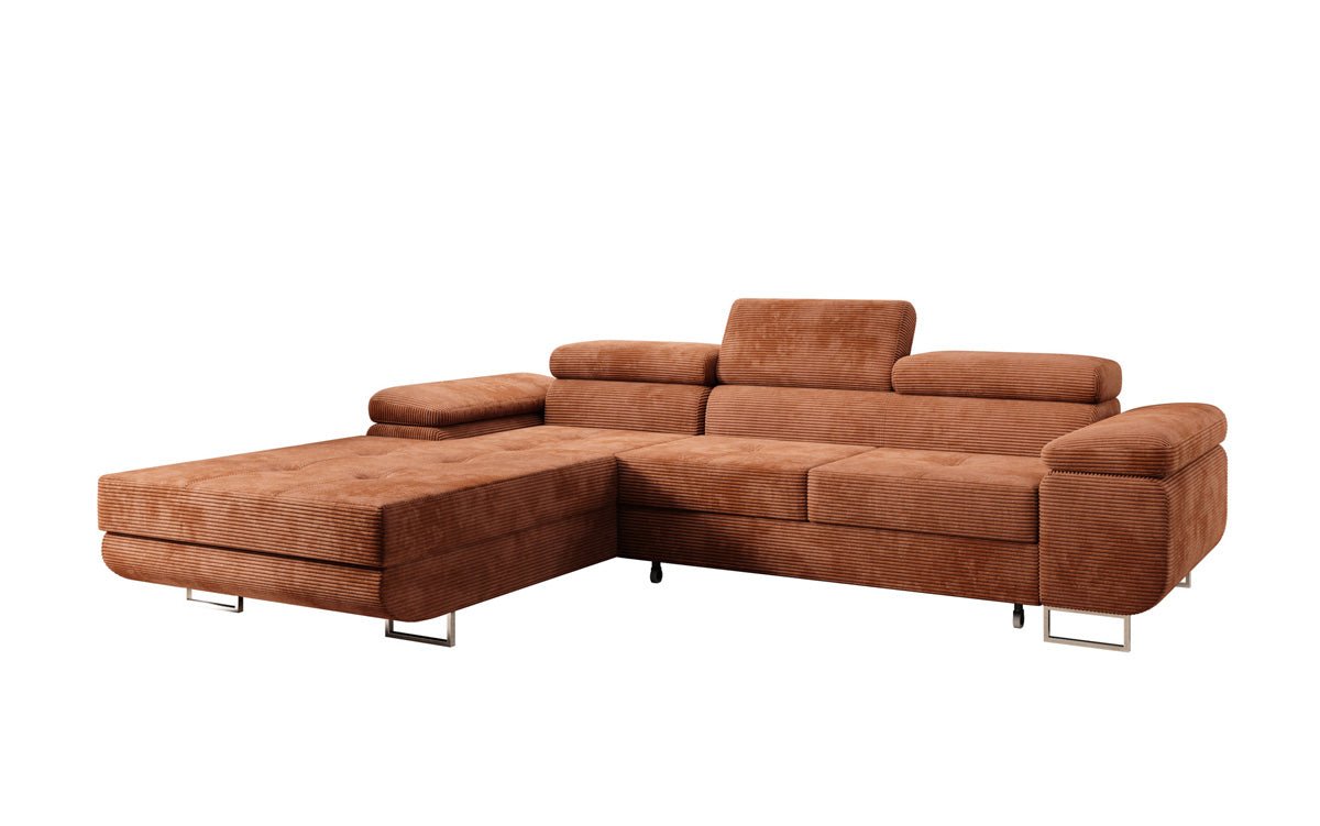 Designer sofa Calvera with sleep and folding function in Corduroy