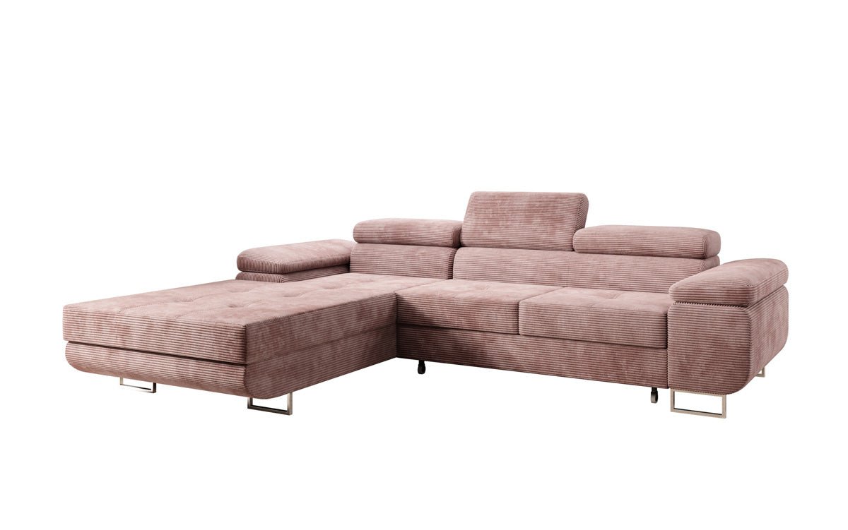 Designer sofa Calvera with sleep and folding function in Corduroy