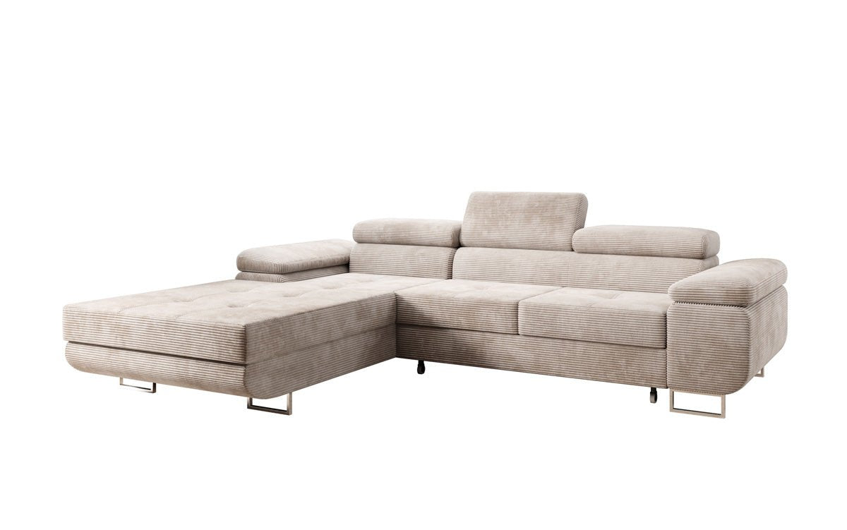 Designer sofa Calvera with sleep and folding function in Corduroy