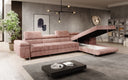 Designer Ecksofa Calvera Maxi mit Schlaf- und Klappfunktion in Cord