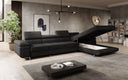 Designer corner sofa Calvera Maxi with sleeping and fold-out function in bouclé