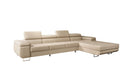 Designer corner sofa Calvera Maxi with sleeping and fold-out function in bouclé