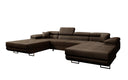 Designer Sofa Calvera U mit Schlaf- und Klappfunktion in Bouclé