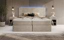 Voyage Boxspring Bed with LED and Storage in Velvet