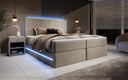 Voyage Boxspring Bed with LED and Storage in Velvet