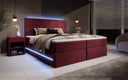 Voyage Boxspring Bed with LED and Storage in Velvet