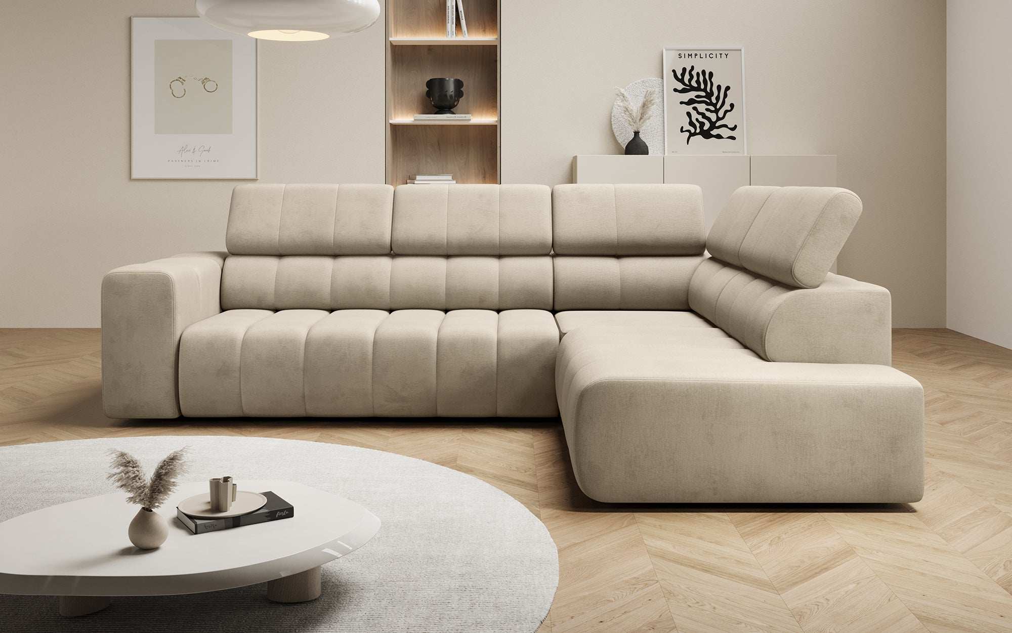 Designer Sofa Aurora L mit elektrischer Schlaffunktion