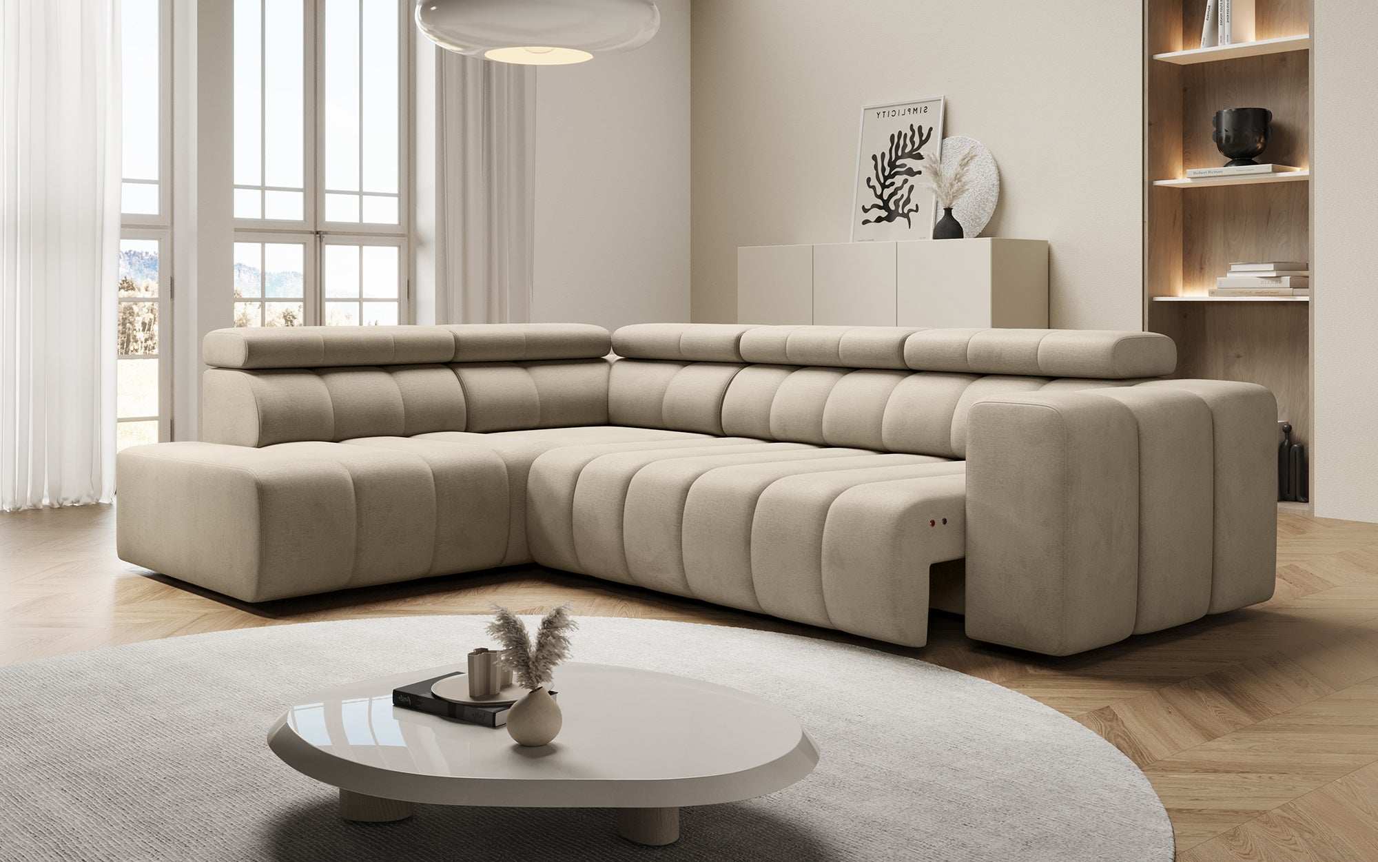 Designer Sofa Aurora L mit elektrischer Schlaffunktion