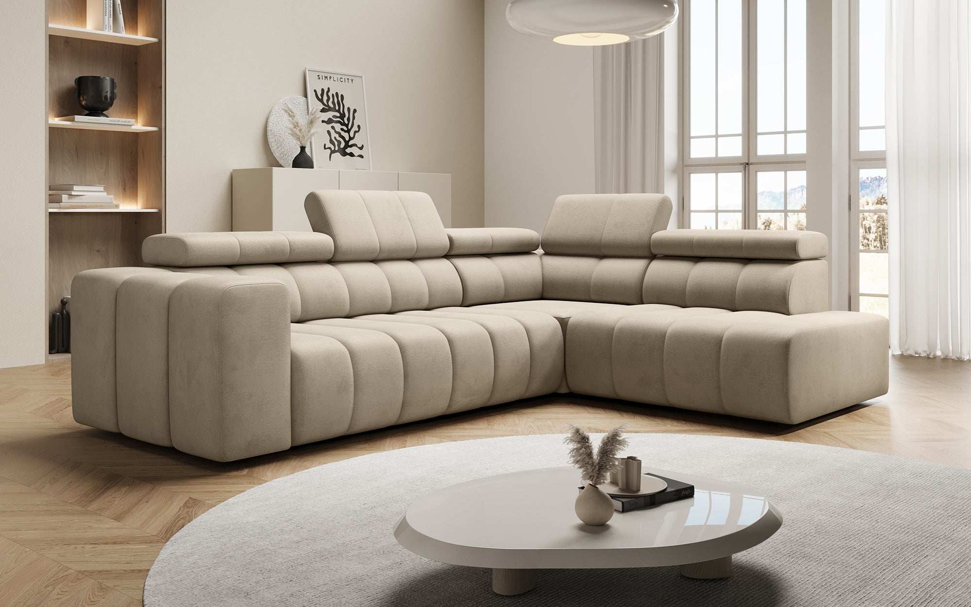 Designer Sofa Aurora L mit elektrischer Schlaffunktion