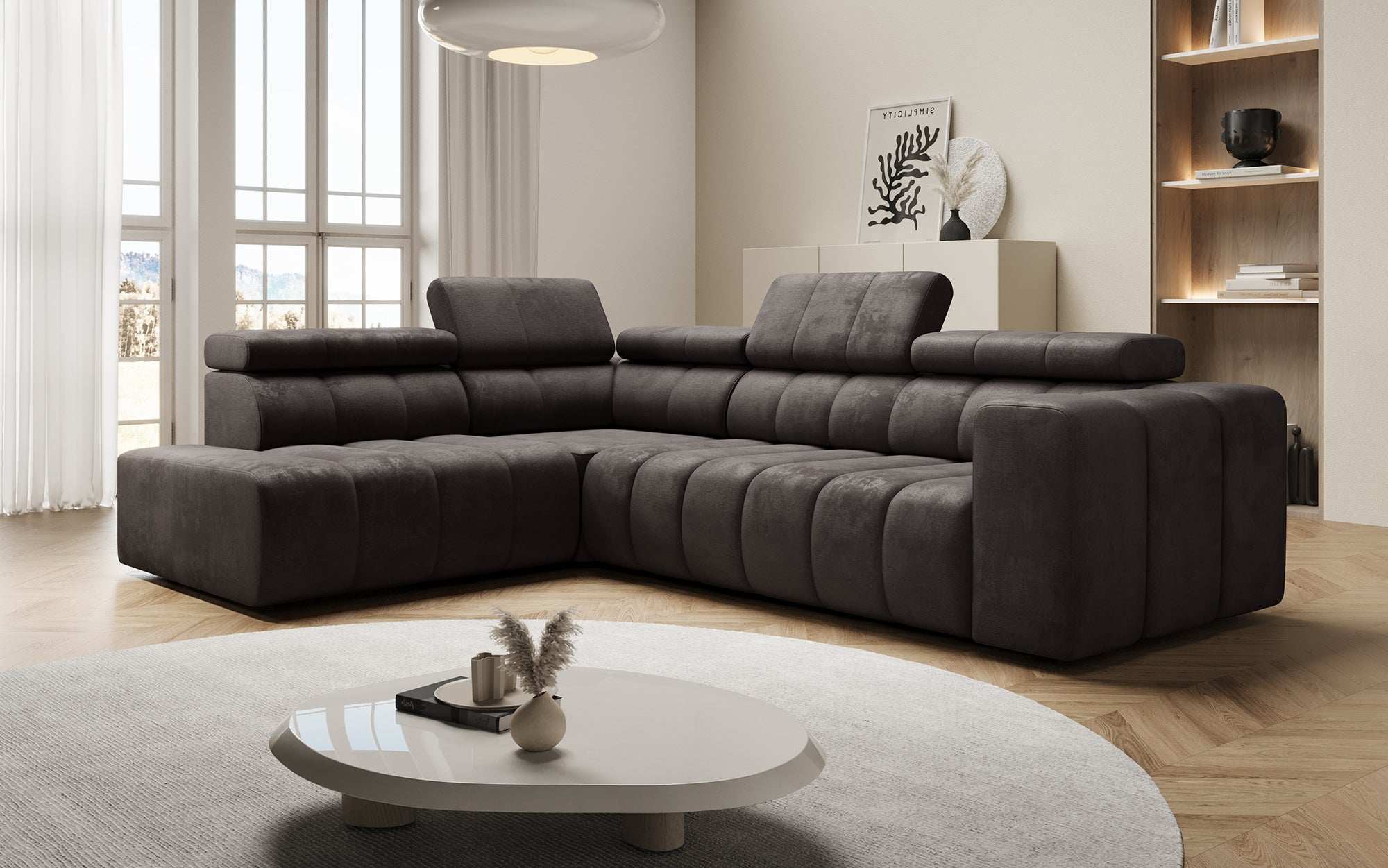 Designer Sofa Aurora L mit elektrischer Schlaffunktion