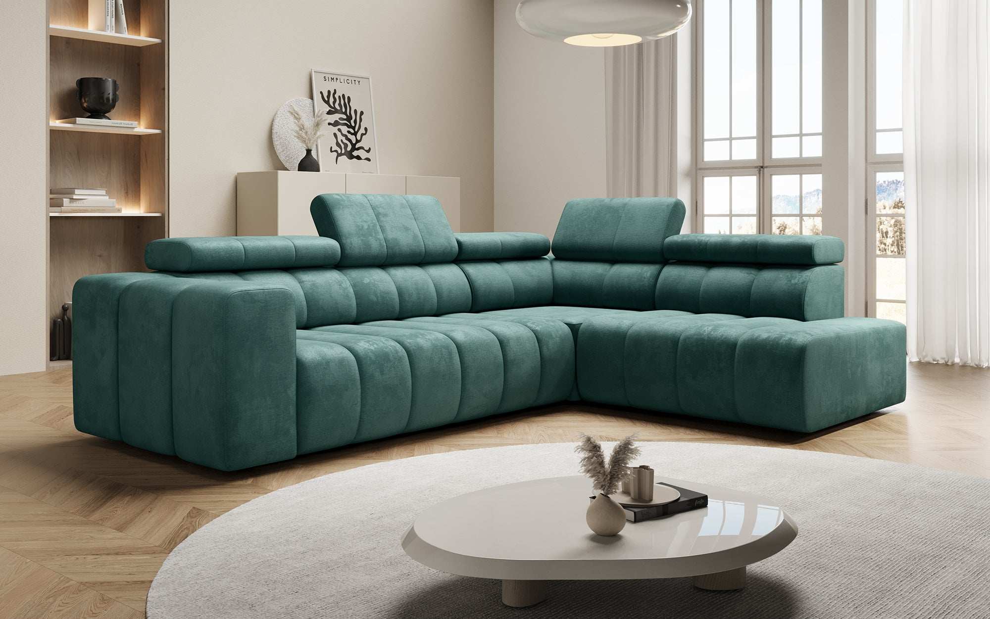 Designer Sofa Aurora L mit elektrischer Schlaffunktion