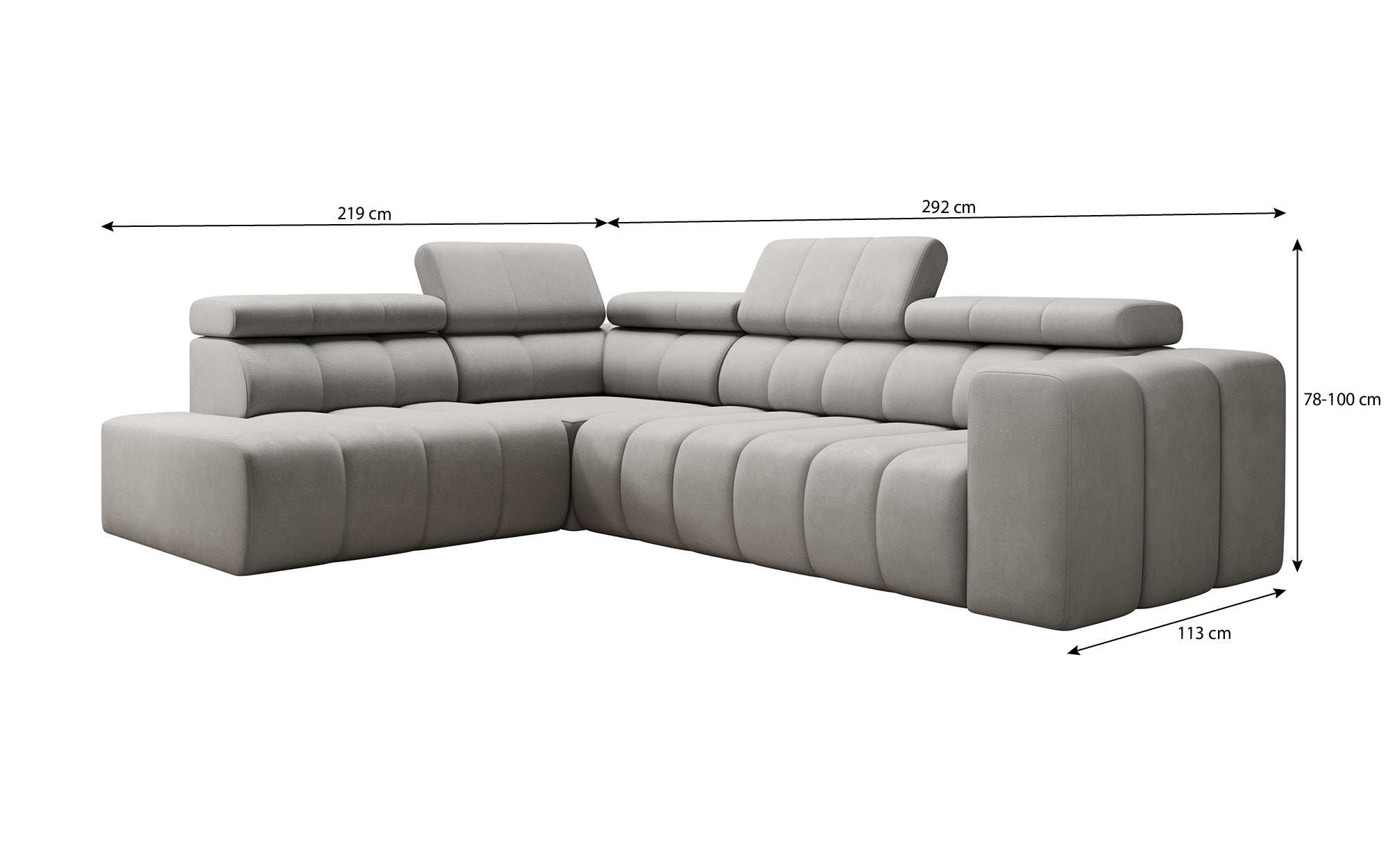 Designer Sofa Aurora L mit elektrischer Schlaffunktion