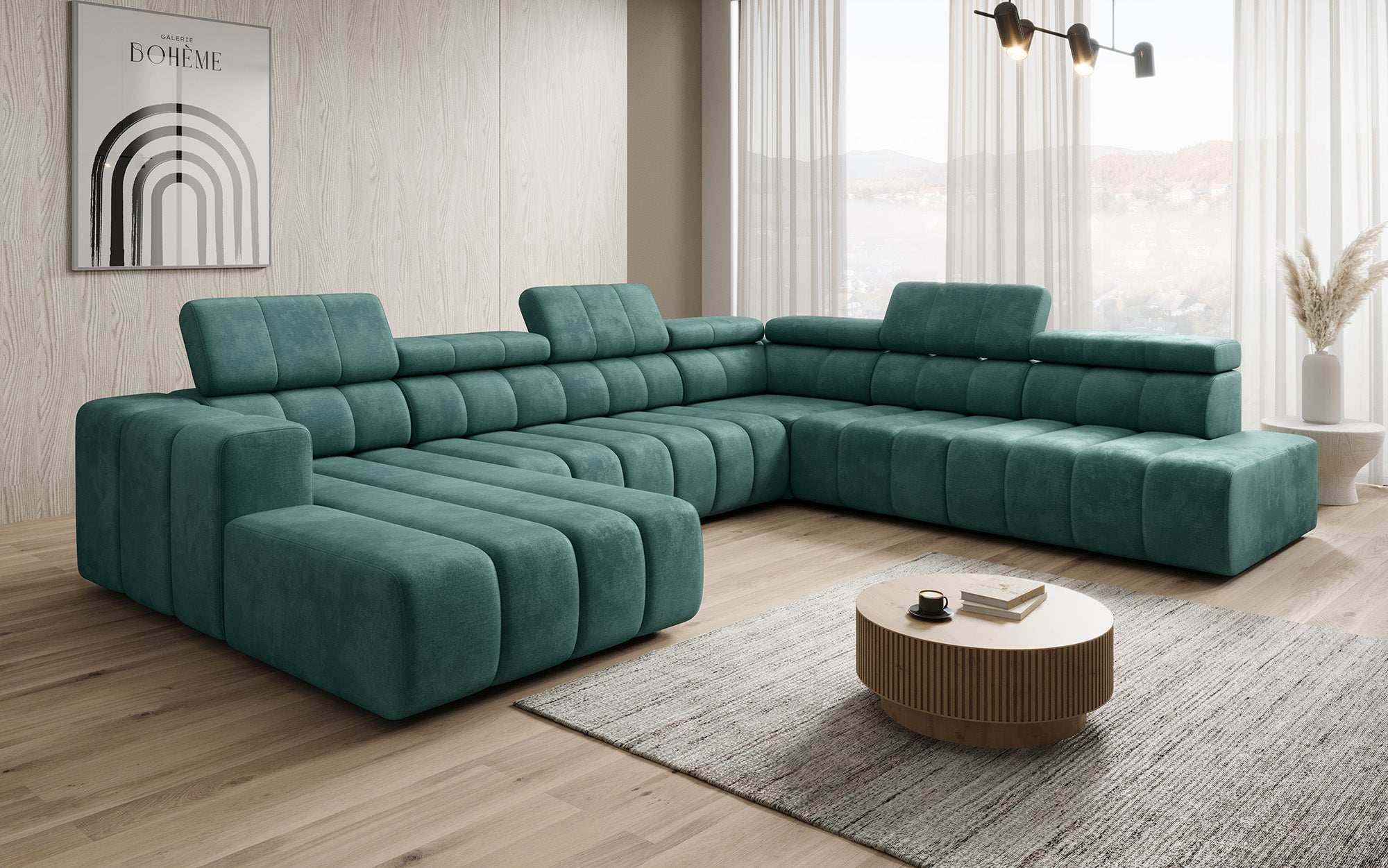 Designer Sofa Aurora Maxi mit elektrischer Sitzerweiterung