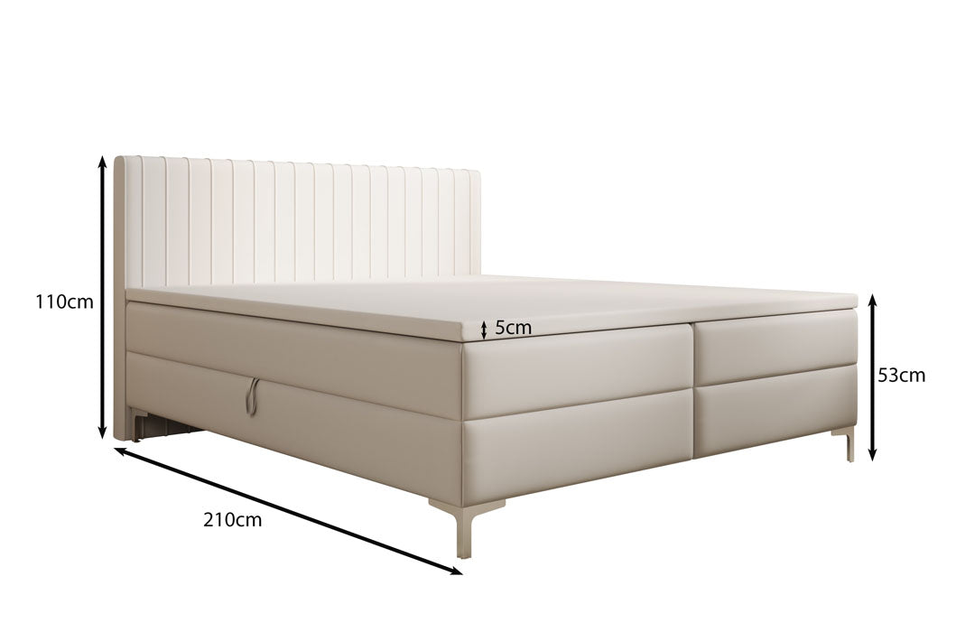 Boxspringbett Leona Kunstleder mit Stauraum