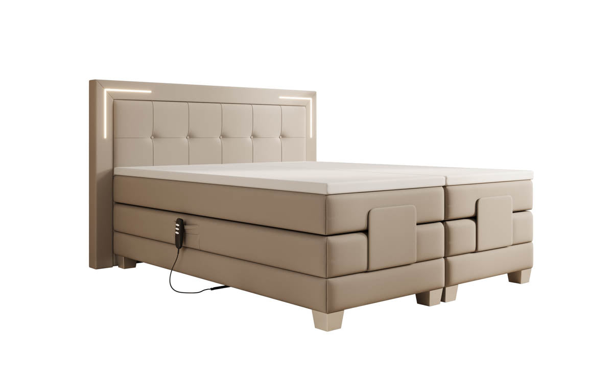 Boxspringbett Noctis Kunstleder elektrisch verstellbar mit LED