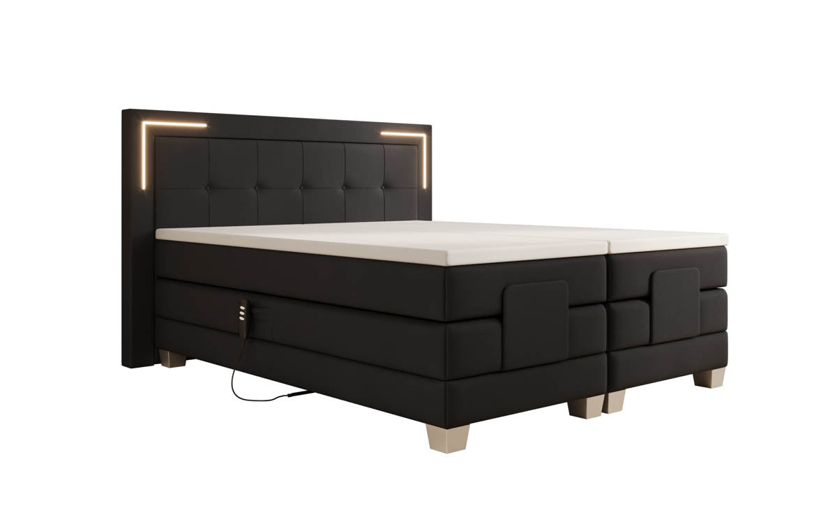 Boxspringbett Noctis Kunstleder elektrisch verstellbar mit LED