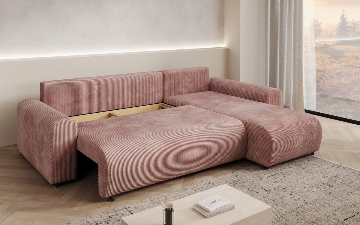 Designer Sofa Hanna mit Schlaffunktion und Stauraum