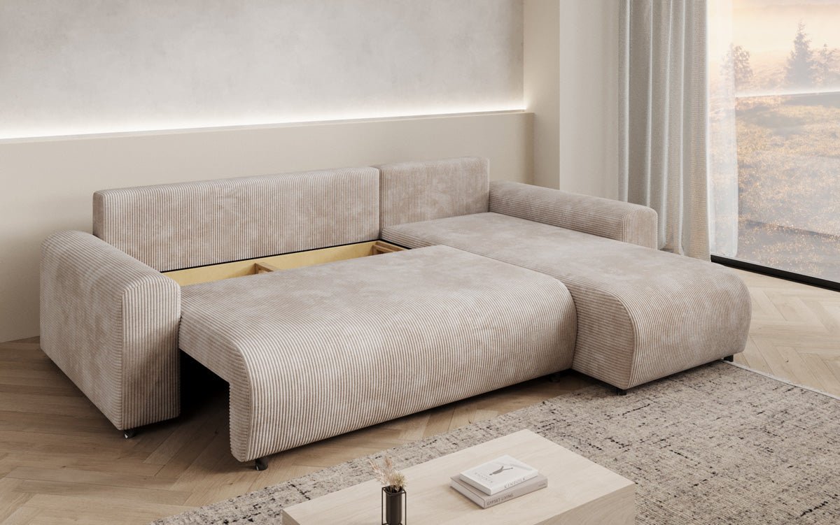 Designer Sofa Hanna mit Schlaffunktion und Stauraum