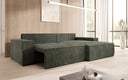 Designer corner sofa Corino in Corduroy with sleeping and folding function