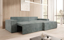 Designer corner sofa Corino in Corduroy with sleeping and folding function