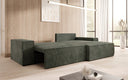 Designer corner sofa Corino in Corduroy with sleeping and folding function