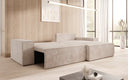 Designer corner sofa Corino in Corduroy with sleeping and folding function