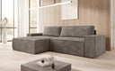 Designer corner sofa Corino in Corduroy with sleeping and folding function
