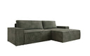 Designer corner sofa Corino in Corduroy with sleeping and folding function