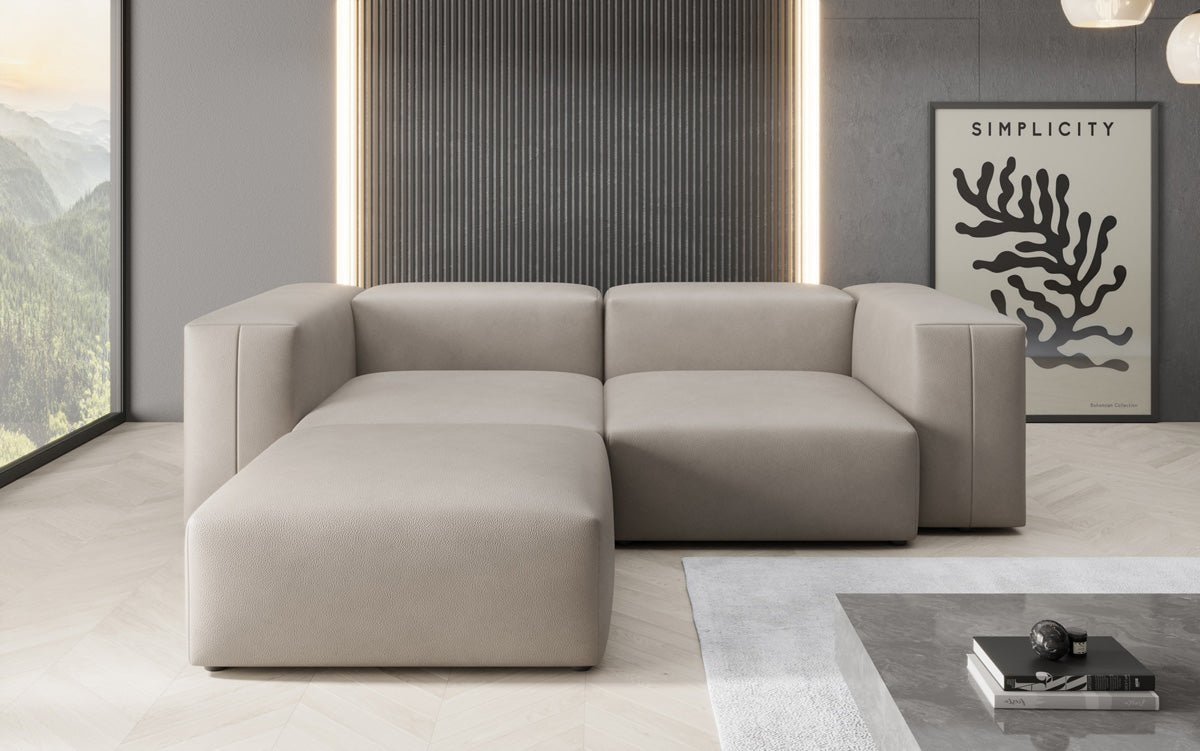 Designer L Sofa Snug Mini in Genuine Leather