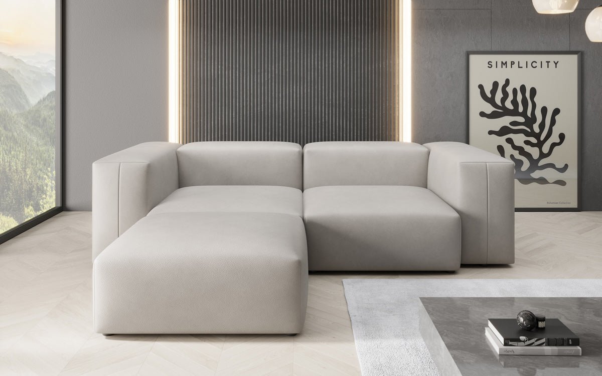 Designer L Sofa Snug Mini in Genuine Leather
