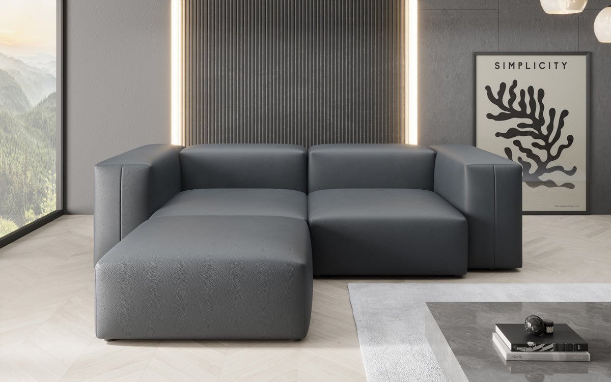 Designer L Sofa Snug Mini in Genuine Leather