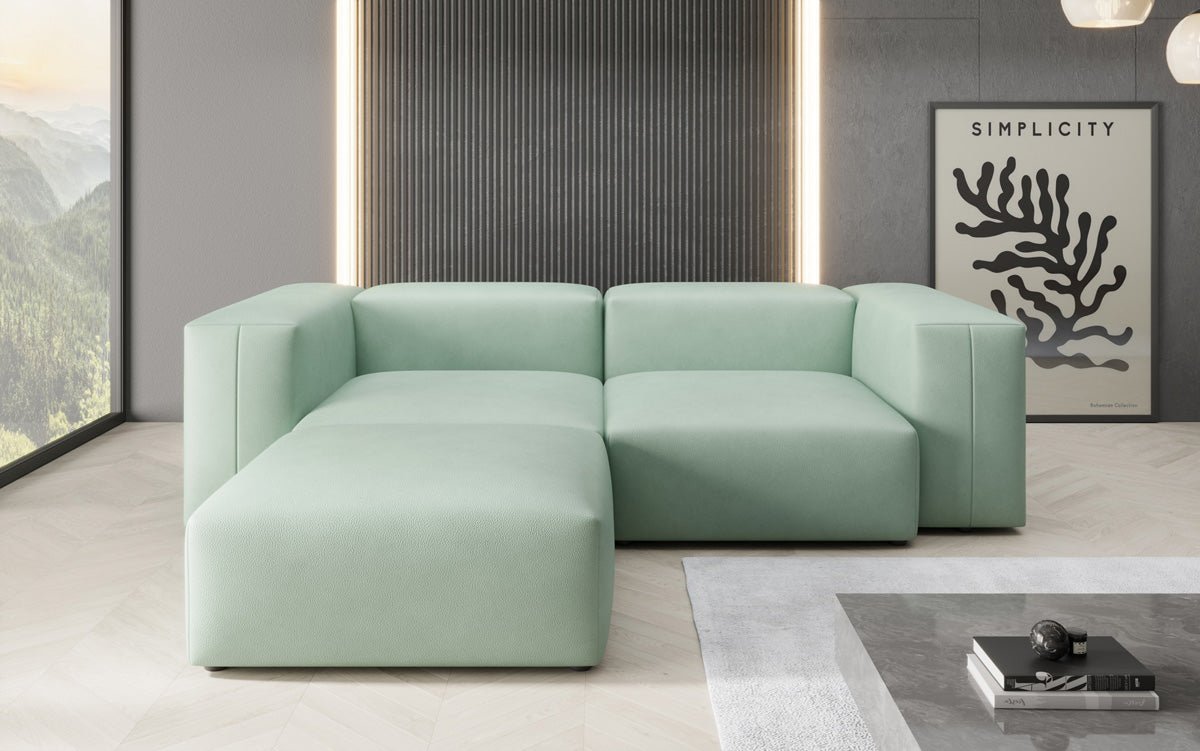 Designer L Sofa Snug Mini in Genuine Leather