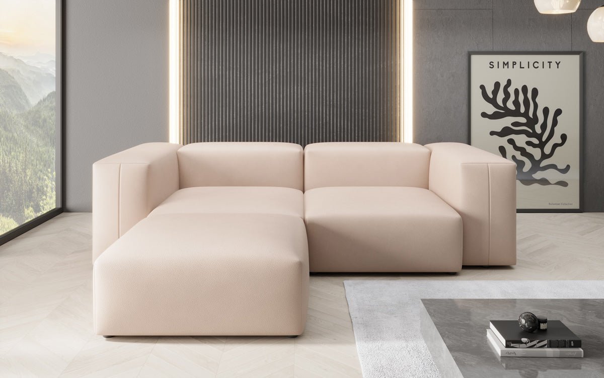 Designer L Sofa Snug Mini in Genuine Leather