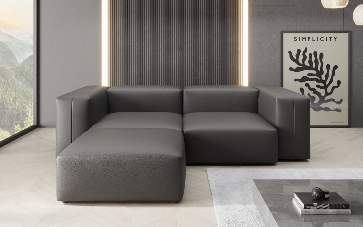 Designer L Sofa Snug Mini in Genuine Leather