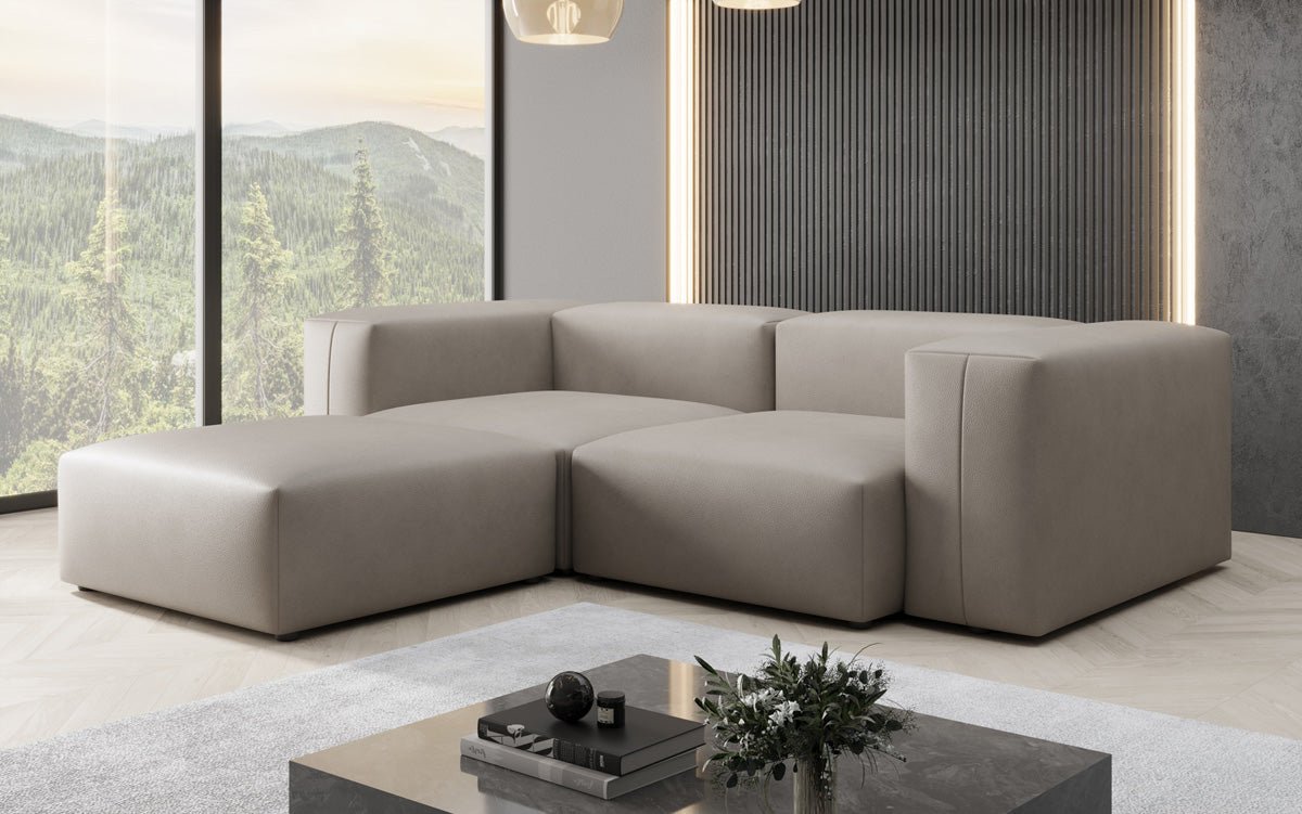 Designer L Sofa Snug Mini in Genuine Leather